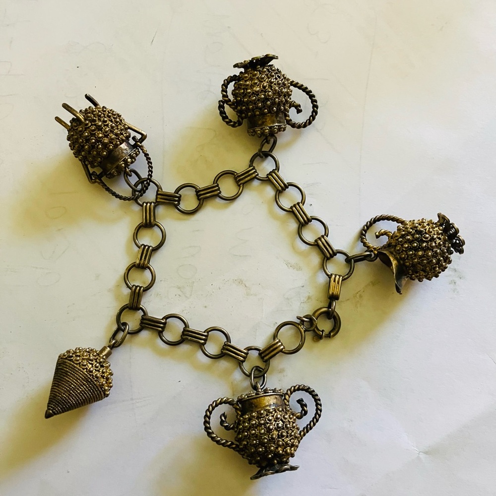 Antique Vintage Charm Bracelet